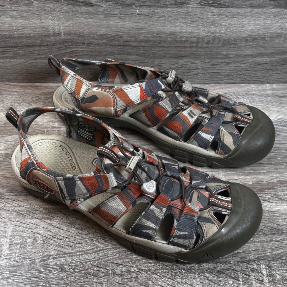 KEEN Newport H2 Sandals Mens 13 Geometric Camo Waterproof Hiking Sport Shoes